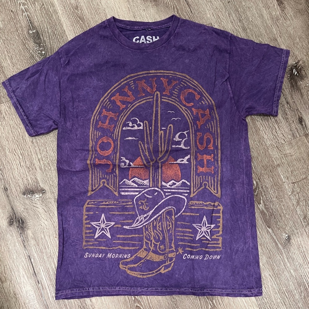 Purple Johnny Cash Graphic T-Shirt